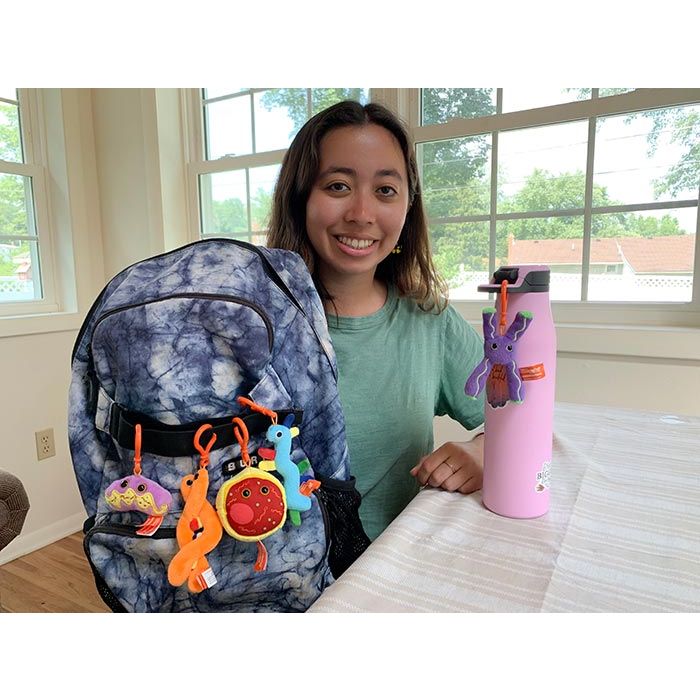 Genetics minis on backpack