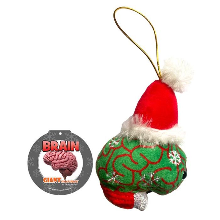 Brain plush ornament tag