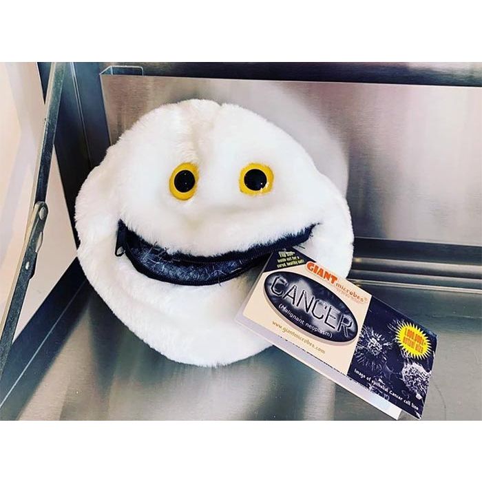 Cancer lab fan happy