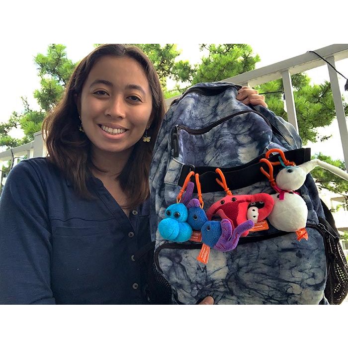 Let's Get It On minis on backpack