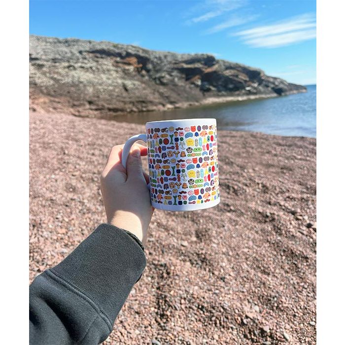 Microbes mug at the beach