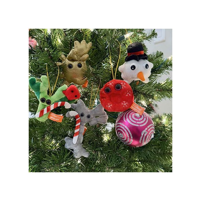 Nice ornaments close on tree