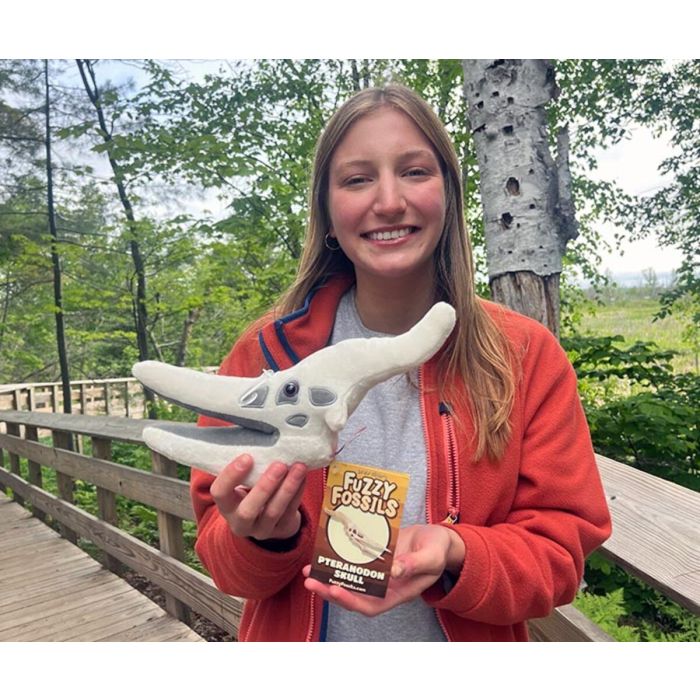 Pteranodon plush in hand