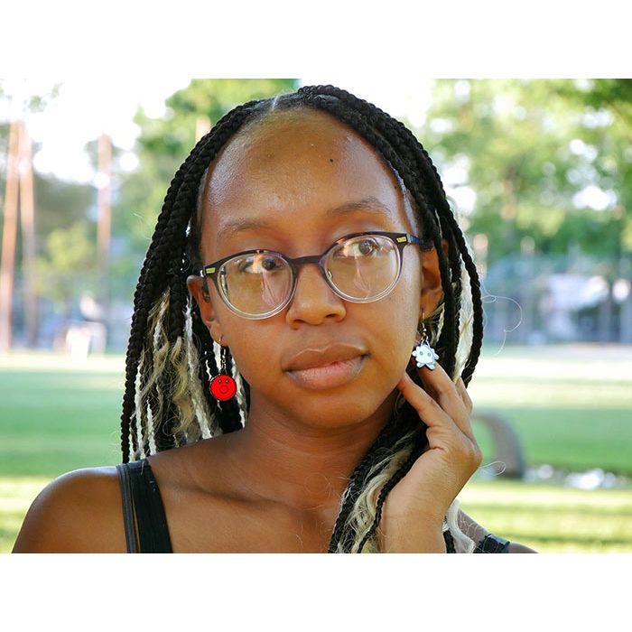 Blood Cells earrings girl