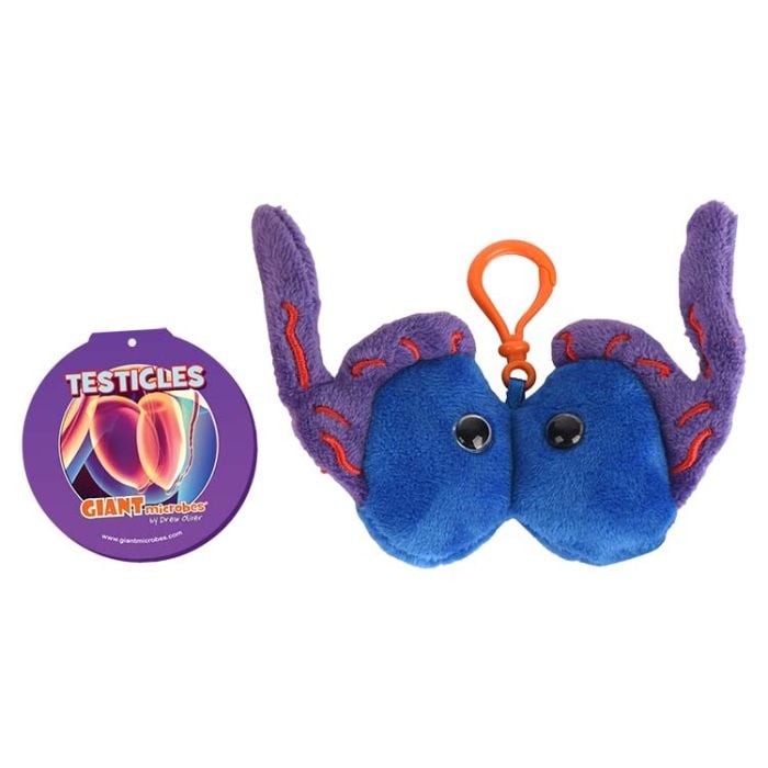 Testicles plush key chain tag