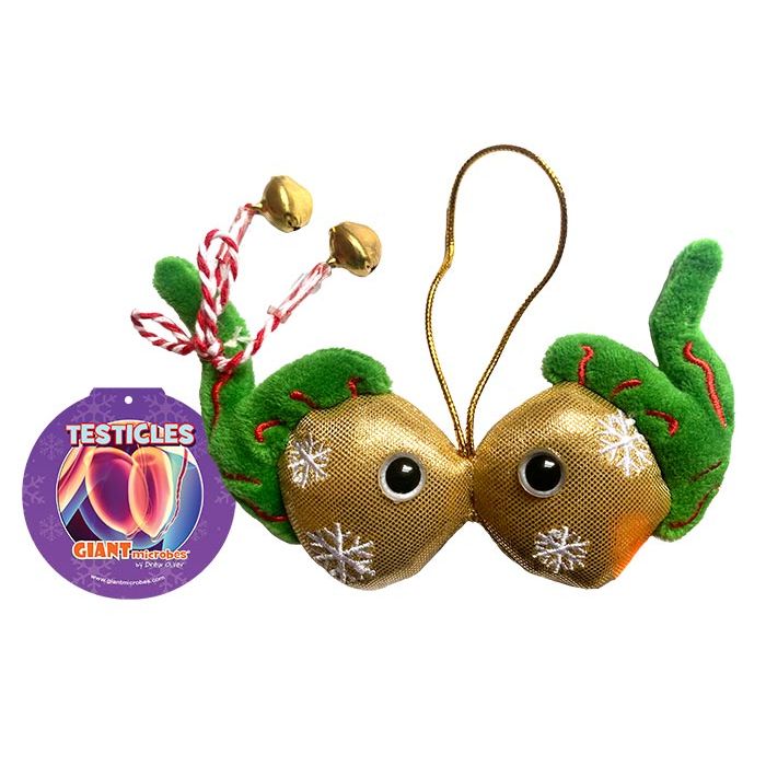 Testicles ornament tag