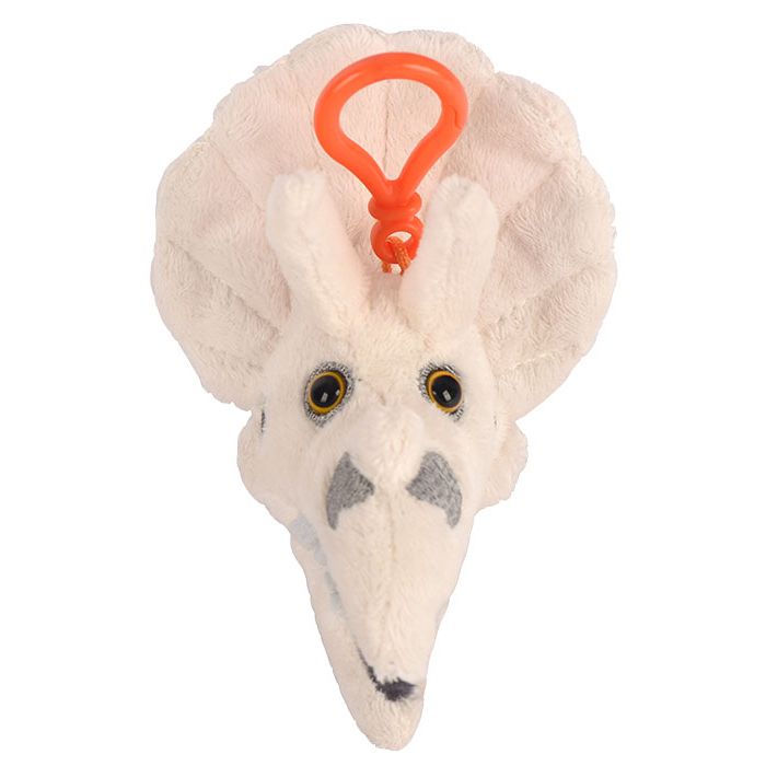 Triceratops skull key chain front