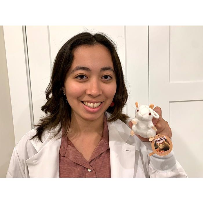 White Lab Mouse kc with lab coat