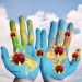 COVID world hands globe