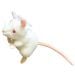 White Lab Mouse key chain angle