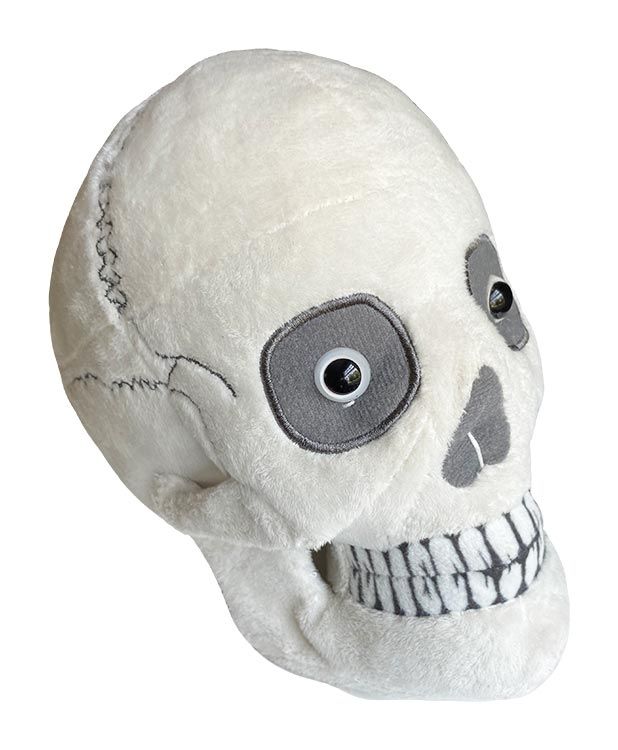 Skull plush angled view